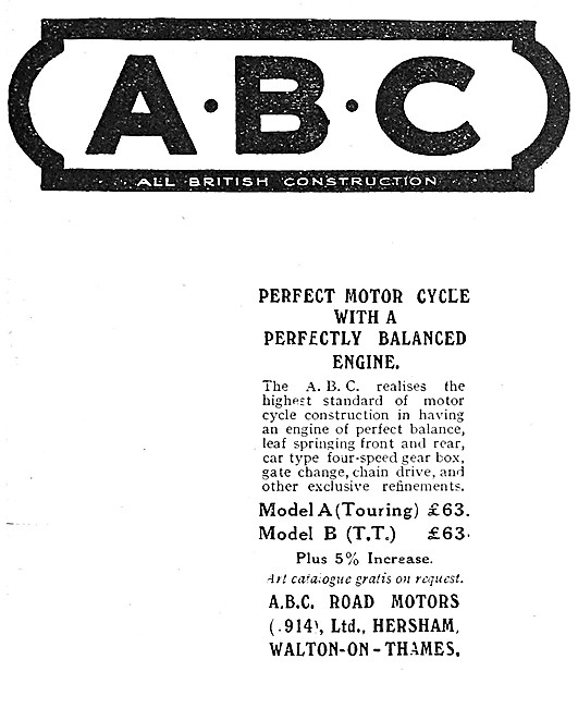 ABC Motor Cycles -1915  A.B.C. Model A Motor Cycle               