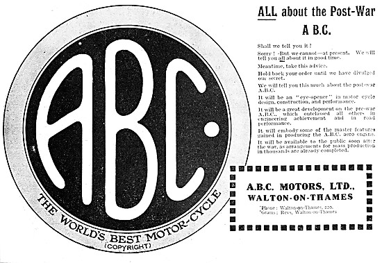 1918 A.B.C. Motor Cycles                                         