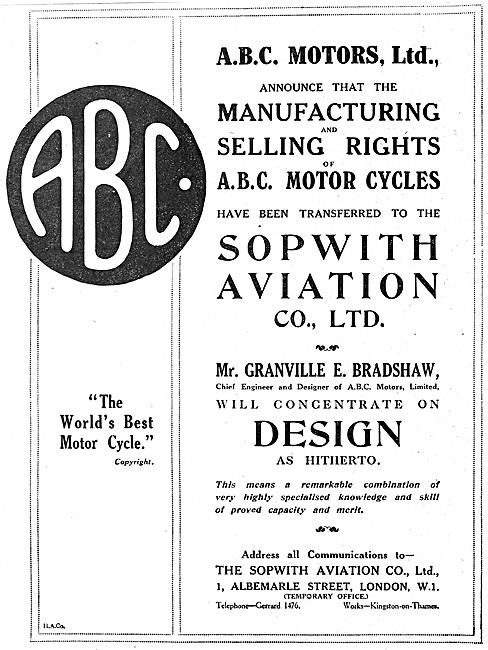A.B.C. Sopwith Motor Cycles                                      