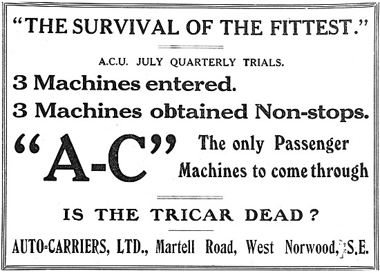 1909 A-C Tricars                                                 