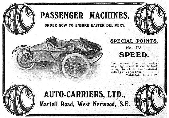 Auto-Carriers - 1910 A.C. Cars                                   