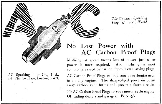 1921 AC Titan Motorcycle Spark Plug                              