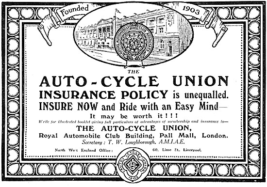 A.C.U. The Auto-Cycle Union Insurance 1914                       
