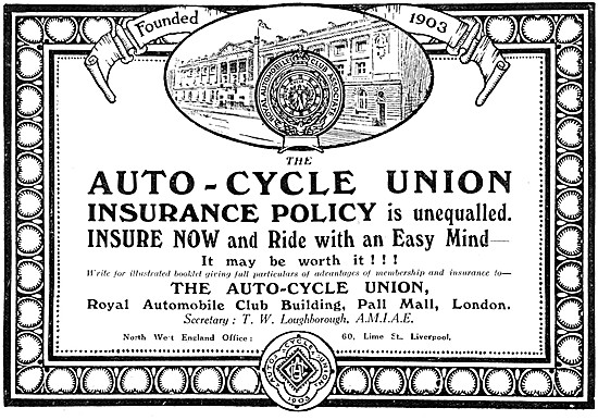 A.C.U. The Auto-Cycle Union Insurance 1914                       