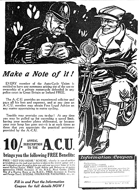 A.C.U - The Auto-Cycle Union - ACU                               