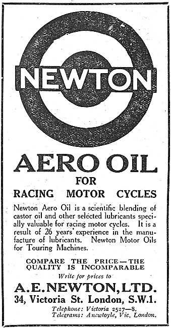 Newton Aero Oil For Racing Motor Cycles                          