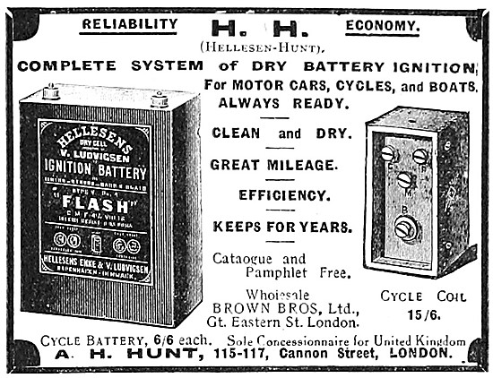 A.H.Hunt - HH Motor Cycle Accessories - H.H.Dry Battery          