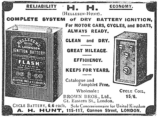 A.H.Hunt Hellesens Motor Cycle Ignition Battery                  