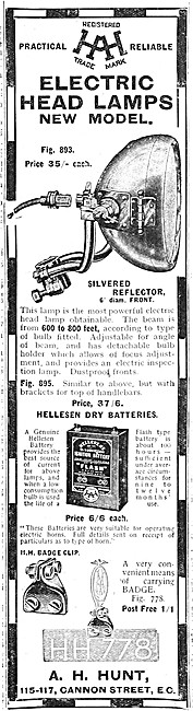 A.H.Hunt - HH Motor Cycle Batteries                              