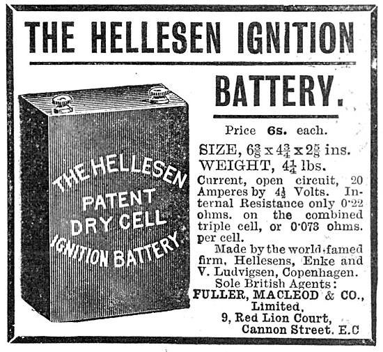 Hellesen Patent Dry Cell  Ignition Battery                       