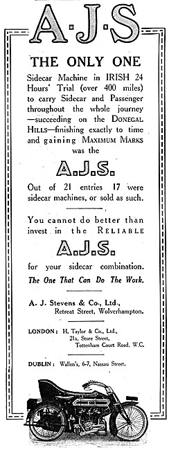 1913 AJS Motor Cycle & Combination                               