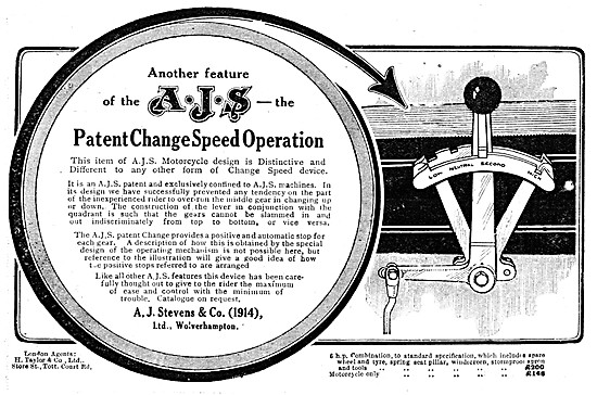1920 AJS Motor Cycles Advert                                     