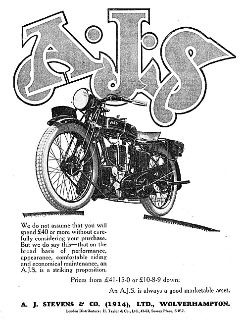 1928 AJS Motor Cycle                                             