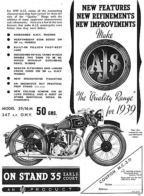 1938 AJS MOdel 39/16M 350 cc                                     
