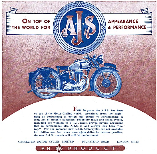 AJS Motor Cycles - AMC Motorcycles                               