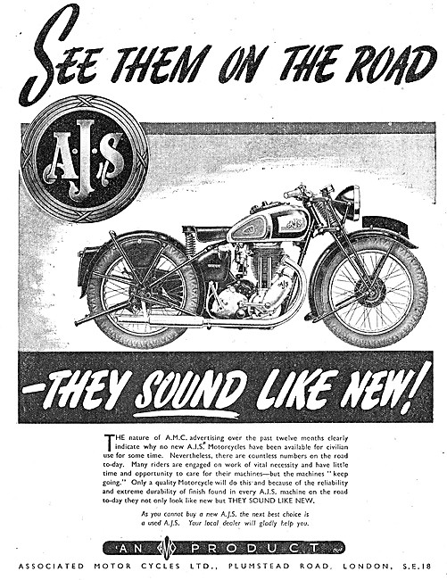 AJS Motor Cycles 1941                                            