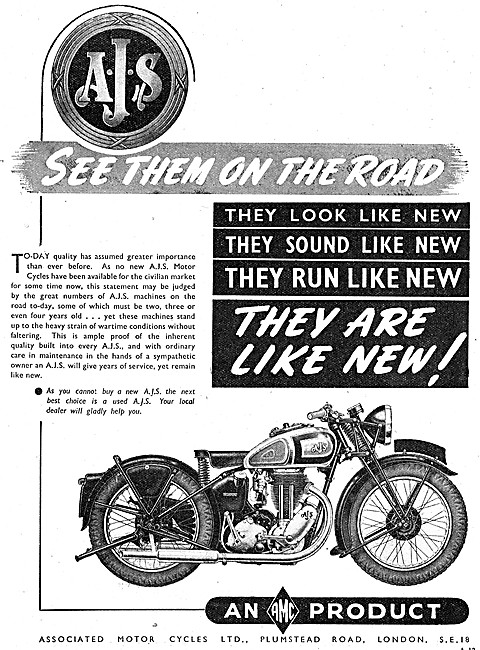 1942 AJS Motor Cycles - Associated Motor Cycles AMC              
