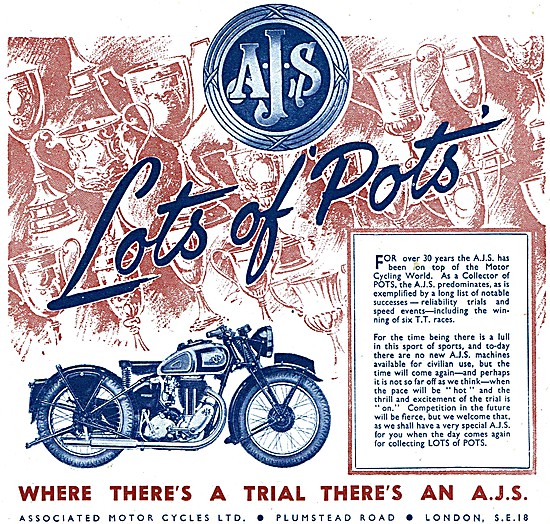 AJS Motor Cycles - AMC Motor Cycles - Associated Motor Cycles    