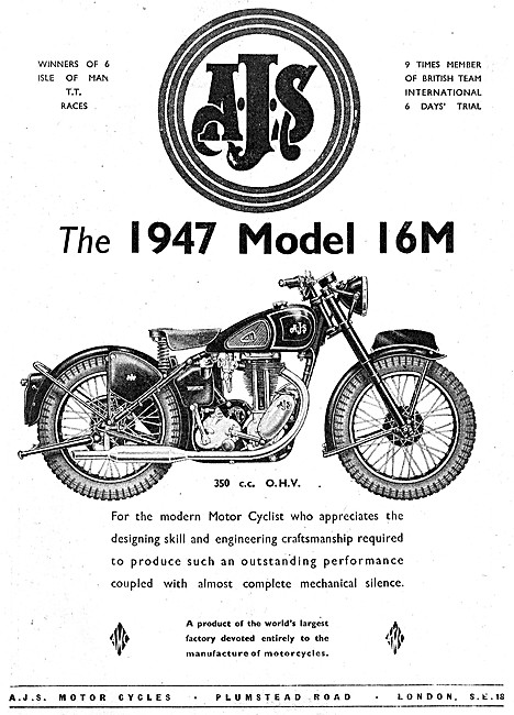 19467 AJS Model 16M Motor Cycle                                  