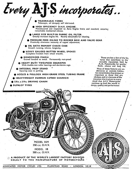 AJS Model 16M - AJS Model 18 - 1946 AJS 16M                      