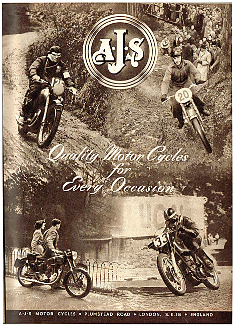 AJS Motor Cycles 1951 Advert                                     