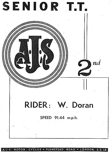 AJS TT Winning Motor Cycles 1951                                 