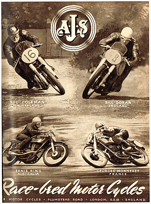 AJS Race Bred Motor Cycles 1953                                  