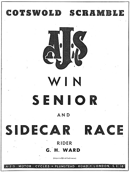 AJS Motor Cycles 1953 Advert                                     