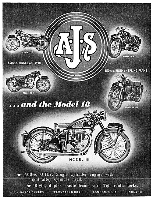 The 1954 Range Of AJS Motor Cycles                               