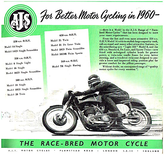 AJS Motorcycle Models 1959                                       