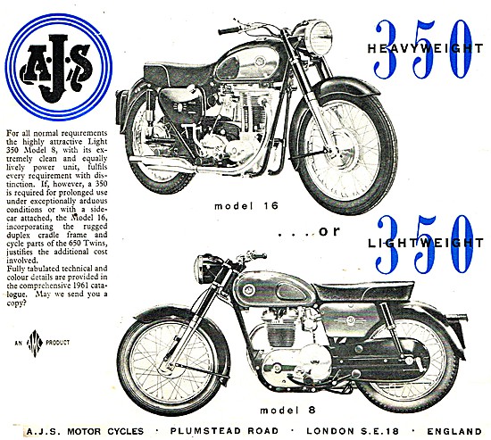 1961 AJS Motor Model 16 - AJS Model 8                            