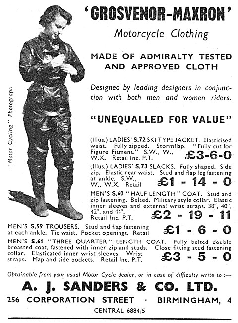 Sanders Grosvenor-Maxron Ladies Motorcycle Racing Suit           