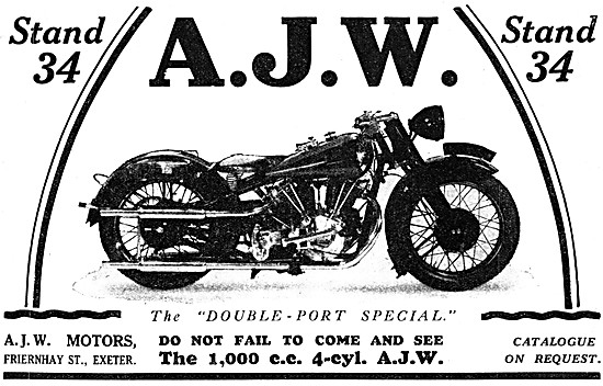 1928 A.J.W. 1000 cc V Twin Double-Port Special Motor Cycles      