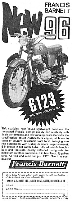 Francis Barnett 96 150cc - AMC Motor Cycles                      