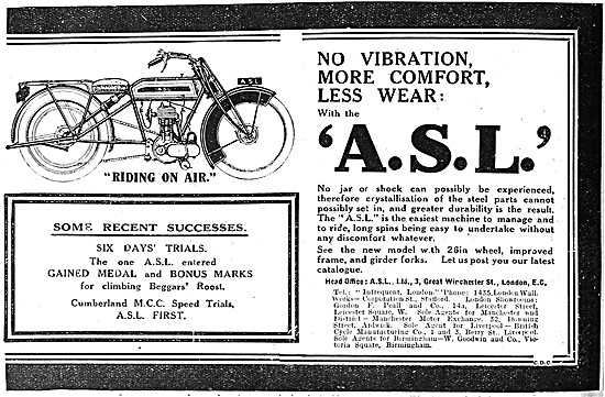 A.S.L.Spring Motorcycles - ASL Motor Cycles 1912                 