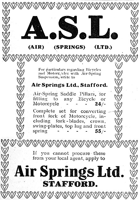 A.S.L.Springs - ASL Springs - ASL Motor Cycle Air Spring Saddles 