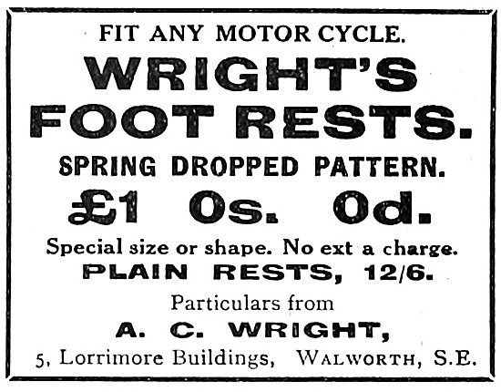 Wright Motorcycle Foot Rests                                     
