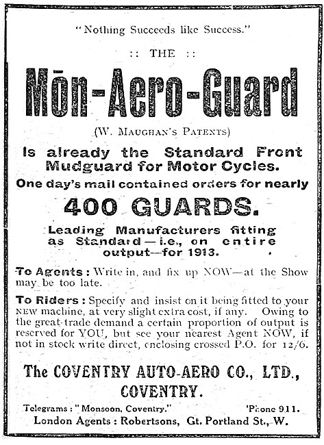 Coventry Mon-Aero Motorcycle Mudguards                           