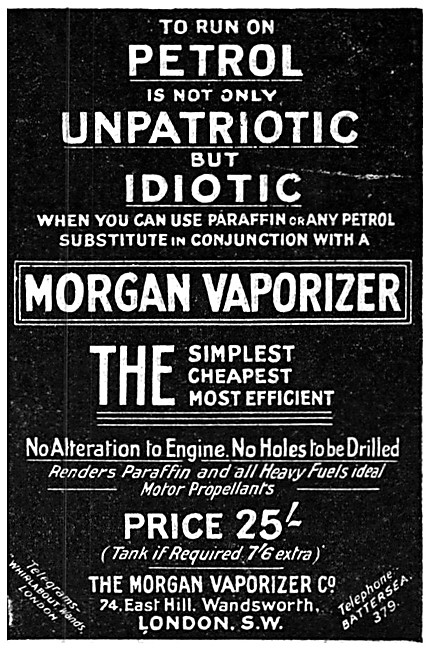 Morgan Vaporizer For Petrol Substitutes 1917                     