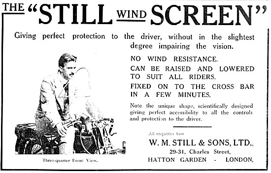 Still Motorcycle Windscreens 1921 Advert                         
