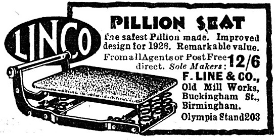 Linco Pillion Seats 1926                                         