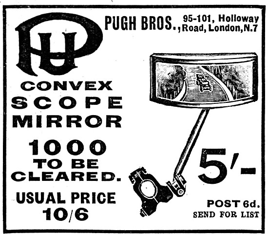 P & U Convex Handlebar Rear View Mirrors                         