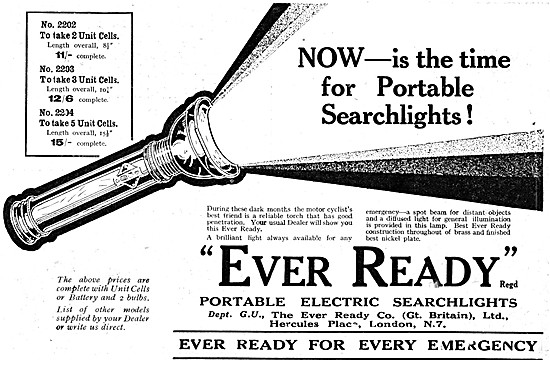 Ever Ready Torches -  Ever Ready Portable Electric Searchlights  