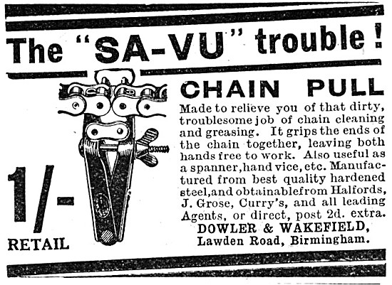 The Sa-Vu Motor Cycle Chain Pull Tool                            