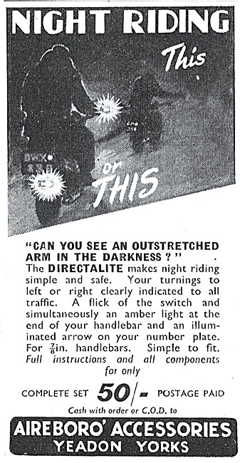 1953 Aireboro Motor Cycle Direction Indicators                   