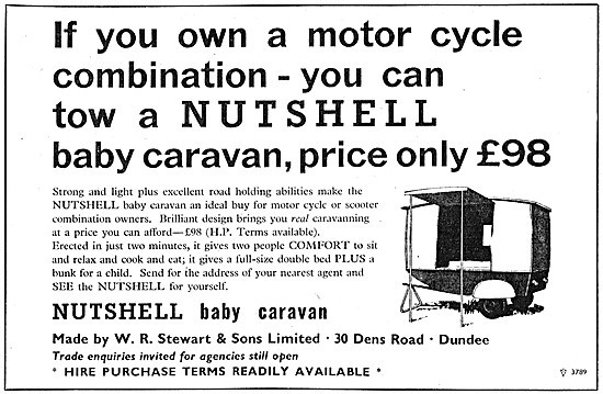 Nutshell Baby Caravan Motor Cycle Towable                        