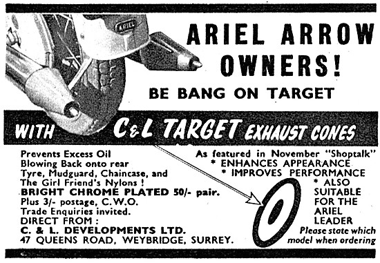 C & L Target Exhaust Cones For Ariel Arrow                       