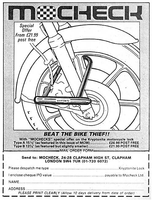 Mocheck Kryptonite Motorcycle Locks                              