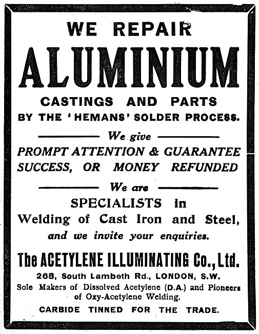 Acetylene Illuminating Hemans Solder Process Repairs             