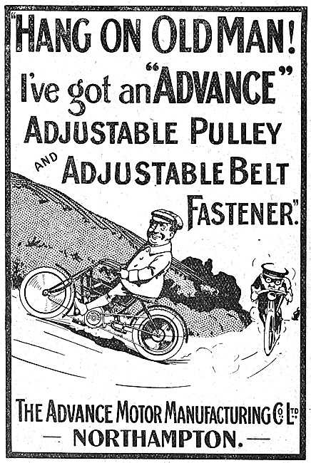 Advance Adjustable Pulley & Adjustable Belt Fastener 1909        
